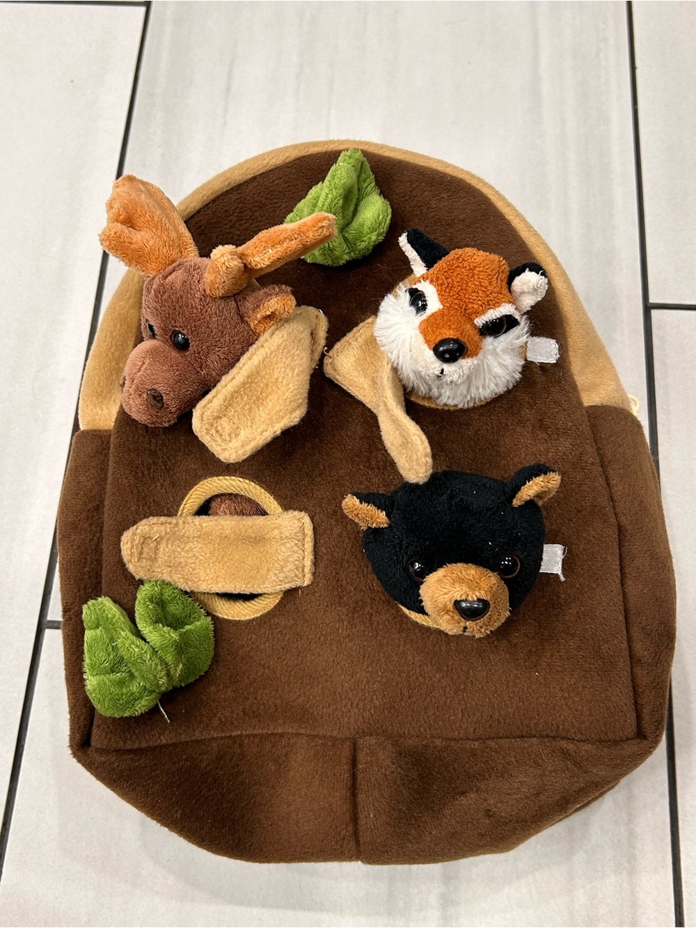 Unipak Forest Animal Child's mini backpack  Plushies Moose Fox Bear
